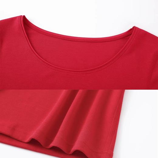 安莉芳秋季新品薄款圆领暖衣上装女士舒适修身打底衫ED00237 商品图4