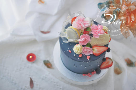 动物性淡奶油系列（自然花系）英国进口纯动物奶油生日蛋糕0111【加高款】 商品图1