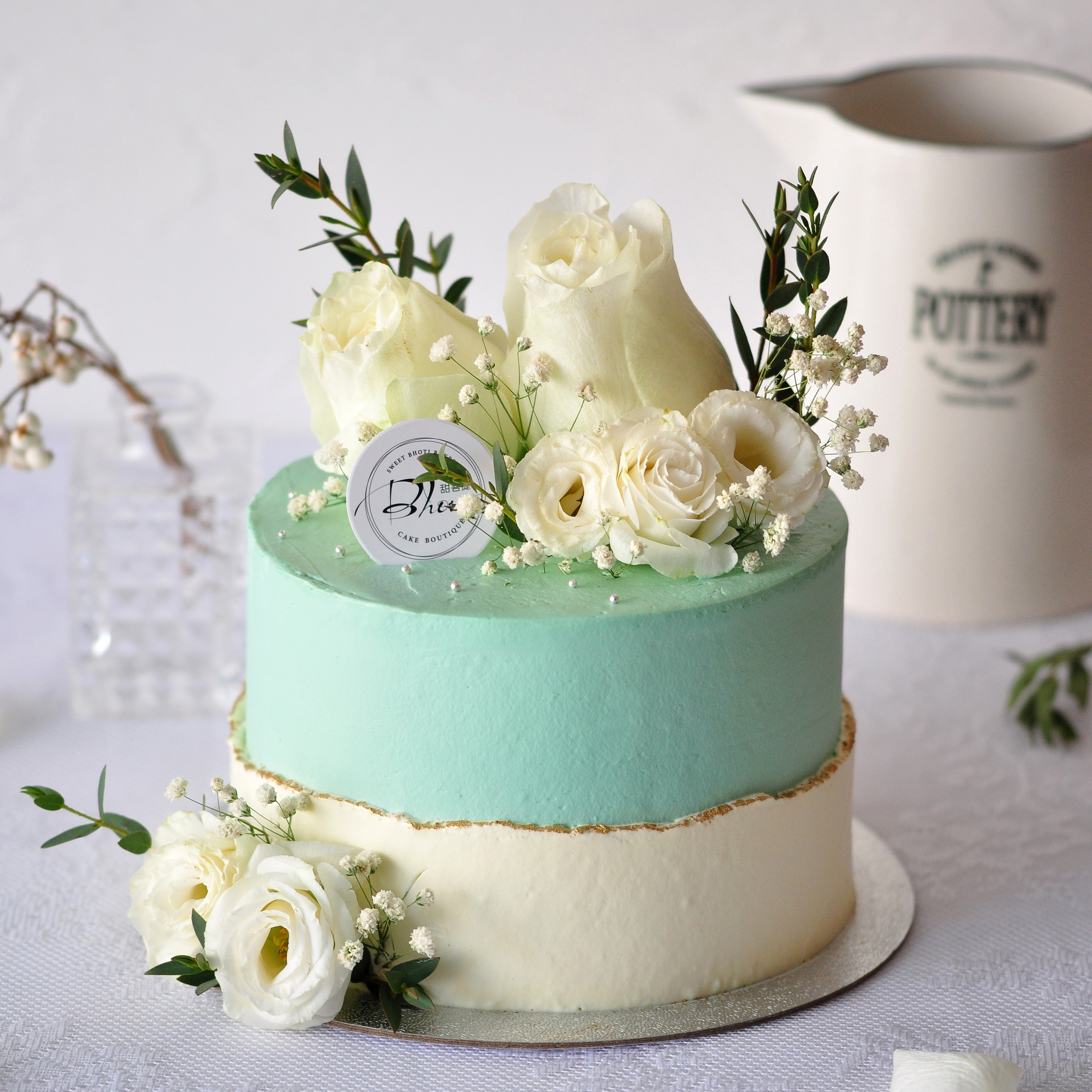 动物性淡奶油系列（自然花系）英国进口纯动物奶油生日蛋糕0033【加高款】
