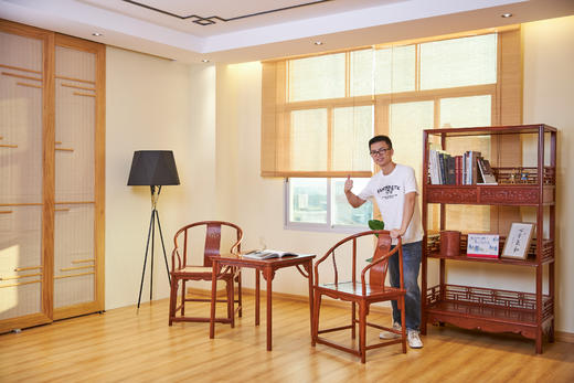 红桥红  家具严选  缅甸花梨（大果紫檀）【如意壸门垂手配小棋桌 圈椅 三件套】 商品图12