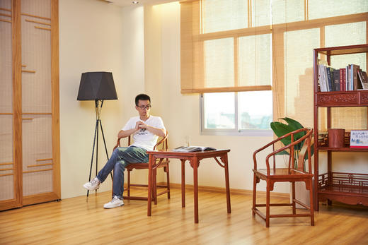 红桥红  家具严选  缅甸花梨（大果紫檀）【如意壸门垂手配小棋桌 圈椅 三件套】 商品图10