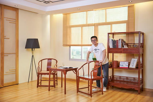 红桥红  家具严选  缅甸花梨（大果紫檀）【如意壸门垂手配小棋桌 圈椅 三件套】 商品图13