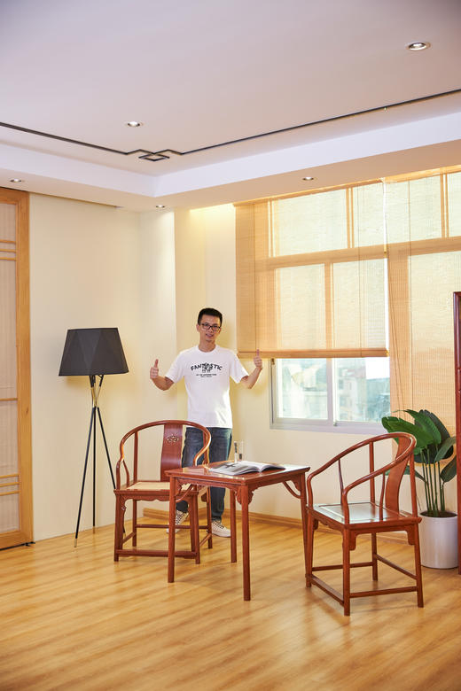 红桥红  家具严选  缅甸花梨（大果紫檀）【如意壸门垂手配小棋桌 圈椅 三件套】 商品图4