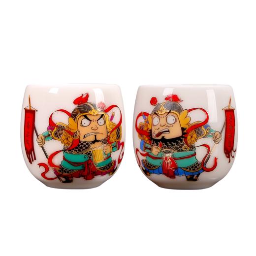 徐建勇&徐福坤复古国风哼哈二将，羊脂玉瓷主人杯个人品茗杯茶杯对杯 ，礼品送领导长辈 商品图8