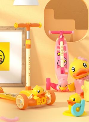 乐的（Luddy）小黄鸭儿童滑板车1061  WY 商品图1