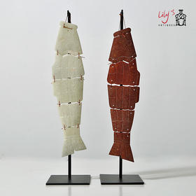 新中式客厅玄关装饰玉石工艺品禅意摆件创意石鱼摆件 样板房家居