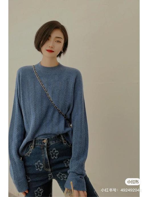 3楼阿玛施AMASS服饰蓝色羊绒毛衣 商品图0