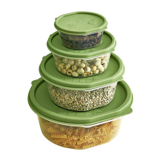 「4件套！密封保鲜，告别异味」食品保鲜盒 微波炉可用厨房用品收纳整理饭盒 水果便当盒密封盒冰箱收纳盒 商品图4