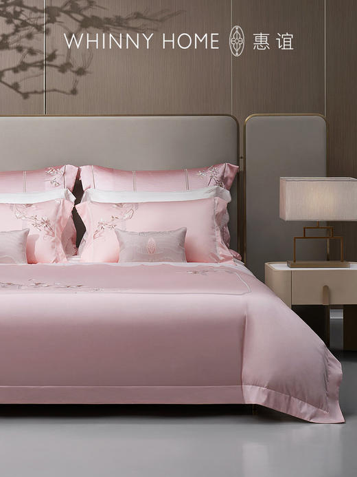 whinny/惠谊 新中式婉约100S新疆长绒棉全棉绣花四件套 香露 商品图0
