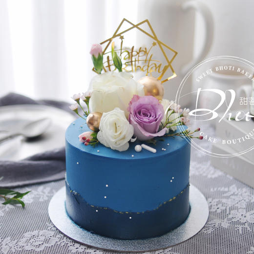 动物性淡奶油系列（自然花系）英国进口纯动物奶油生日蛋糕0110【加高款】 商品图0