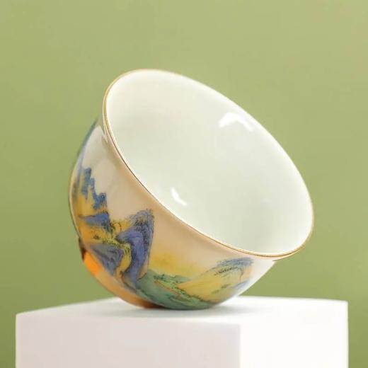 成艺陶瓷 千里江山反口手心杯 品茗杯 /山居图聚香杯/玛瑙红山水思缘杯  主人杯 商品图3