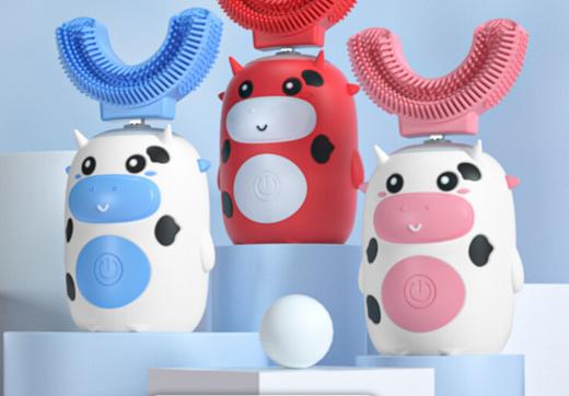 懒贝贝儿童电动U型充电式2~12岁声波牙刷奶牛ZJ 商品图7