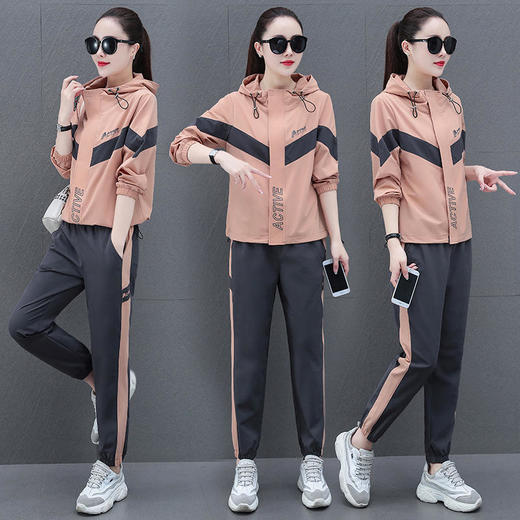 XMH-DLC3186-081 时尚气质休闲连帽长袖卫衣运动裤两件套 商品图7