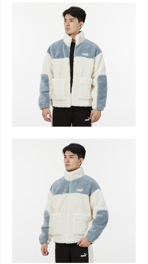 PUMA彪马男装女装 秋季新款情侣中性款运动服宽松上衣休闲服时尚羊羔绒舒适外套立领夹克 534931-93/尺码偏大 商品图0