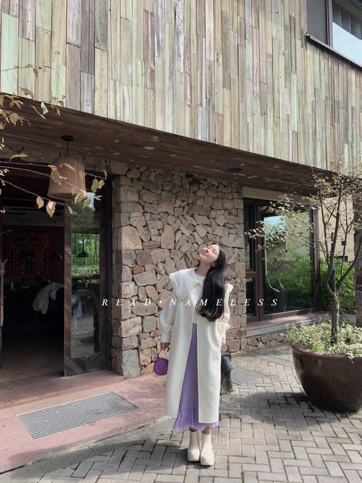 Read Nameless /白色100%全羊毛双面呢大衣 商品图10