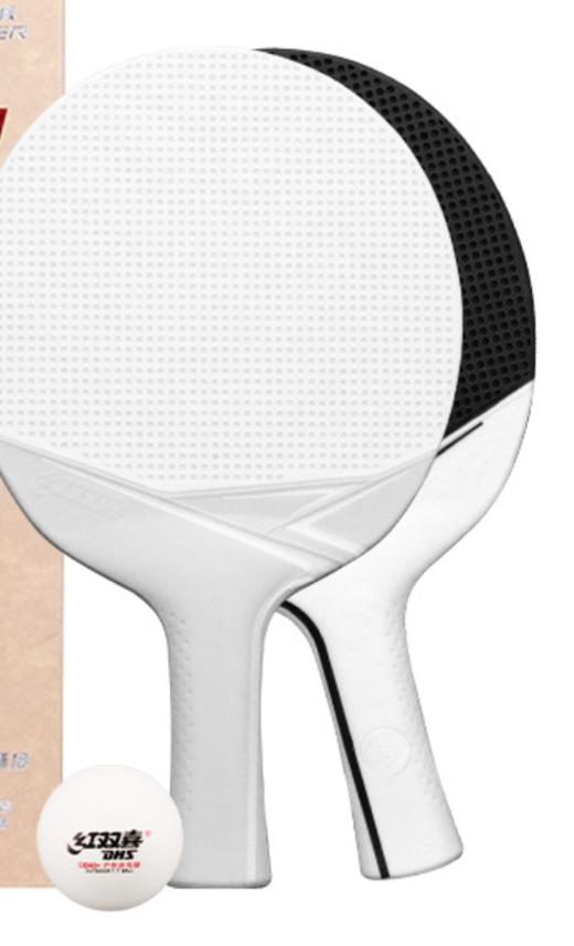 DHS红双喜塑胶一体成型耐磨防水乒乓球横拍套装   ZJ 商品图1