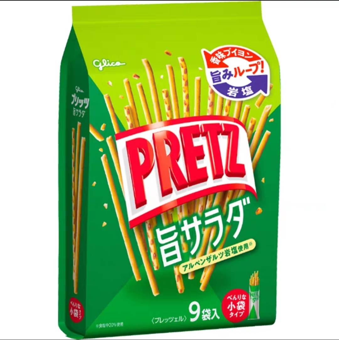 glico百力滋PRETZ饼干棒格力8袋装沙拉味