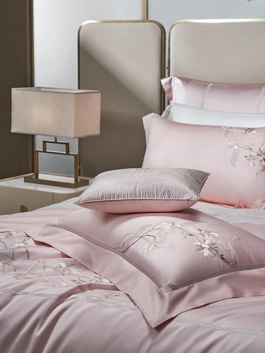 whinny/惠谊 新中式婉约100S新疆长绒棉全棉绣花四件套 香露 商品图3