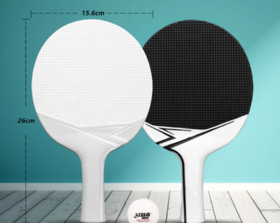 DHS红双喜塑胶一体成型耐磨防水乒乓球横拍套装   ZJ