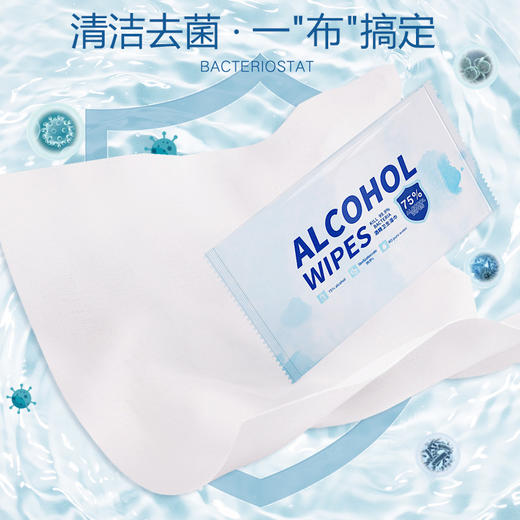 「整盒50片！单独包装」75酒精湿巾卫生酒精棉片 居家日用小包学生儿童一次性湿纸巾清洁工具 商品图1