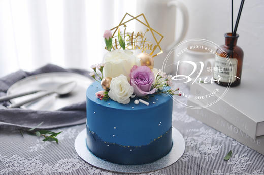 动物性淡奶油系列（自然花系）英国进口纯动物奶油生日蛋糕0110【加高款】 商品图1