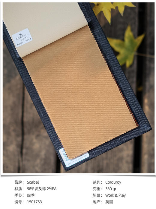 「爱好者直选26款」Scabal Corduroy埃及棉系列全麻衬单西 商品图2