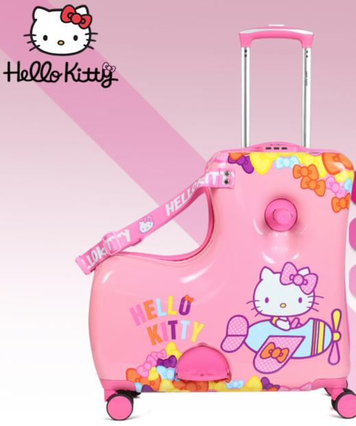 hellokitty女童拉杆箱木马可坐骑万向轮旅行箱 商品图3