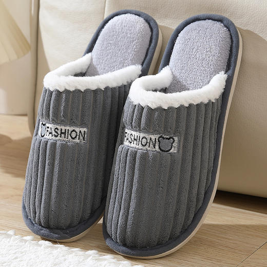 棉拖鞋包跟女士秋冬季室内保暖家居家用月子毛毛拖鞋男款棉鞋冬天 商品图8