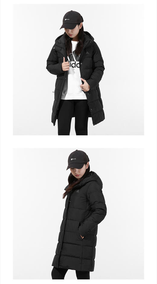 阿迪达斯 （adidas） 官方舰店羽绒服女装 秋冬新款运动服户外夹克防风保暖连帽外套长款过膝羽绒服 H23071 商品图0