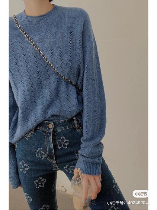 3楼阿玛施AMASS服饰蓝色羊绒毛衣 商品图3