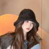 帽子女兔毛渔夫帽日系百搭冬季保暖遮脸盆帽防寒毛绒水桶帽显脸小 商品缩略图2