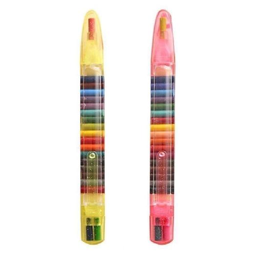 【爆款超低价预售 急单慎拍】ins创意蜡笔彩虹铅20色可替换多功能绘画笔diy涂鸦不脏手无毒画笔 商品图0