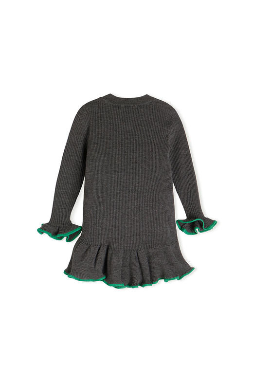 JNBY   22年冬款  喇叭花边长袖毛衫连衣裙  YMAG10720 商品图3