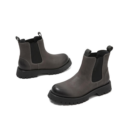 西遇厚底切尔西靴男秋冬季新款英伦风马丁靴增高短靴男靴子22225687 商品图2