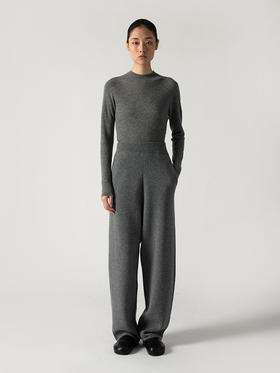 322工房重磅挺括质感羊毛羊绒针织裤2022年秋冬款加厚直筒拖地裤