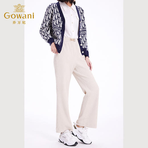 乔万尼休闲裤女秋冬新款宽松直筒高腰显瘦浅色长裤EF4F213 商品图3