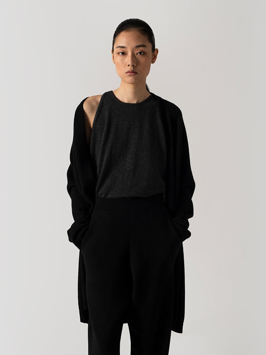 322工房轻柔质感羊毛羊绒针织外套2022年秋冬款休闲中长款开衫女 商品图1