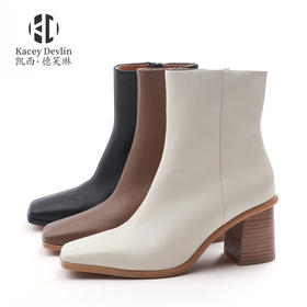 Kacey Devlin方头粗跟方头中筒 瘦瘦靴 KD6182（72小时发货）