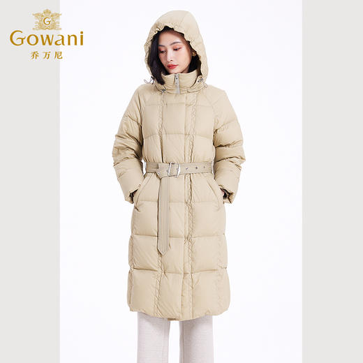 乔万尼羽绒服女款新款中长款收腰加厚立领保暖EF4T173 商品图2