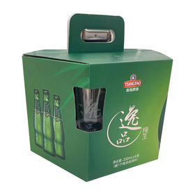 青岛啤酒逸品纯生330*9+1逸品纯生专用杯  拉环小礼盒