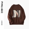PINLI品立2022秋冬新款男士贴布字母圆领套头休闲卫衣BG223309032 商品缩略图4