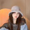 帽子女兔毛渔夫帽日系百搭冬季保暖遮脸盆帽防寒毛绒水桶帽显脸小 商品缩略图1