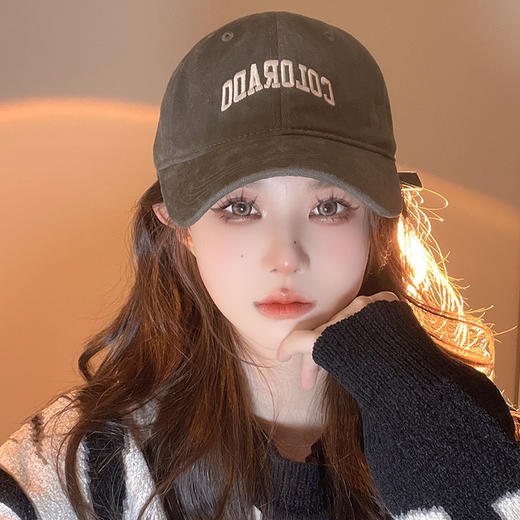 秋冬季新款百搭韩版棒球帽子女士简约字母休闲显脸小鸭舌帽子男士 商品图3