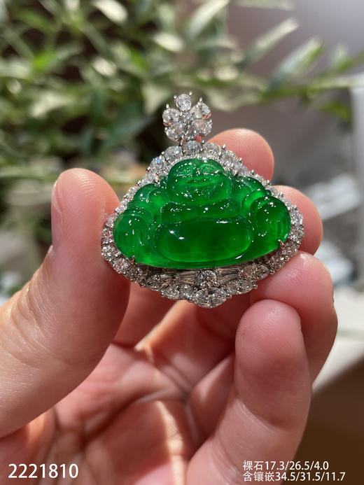 2221810，老坑高冰艳绿佛公吊坠。具体价格微信咨询 商品图6