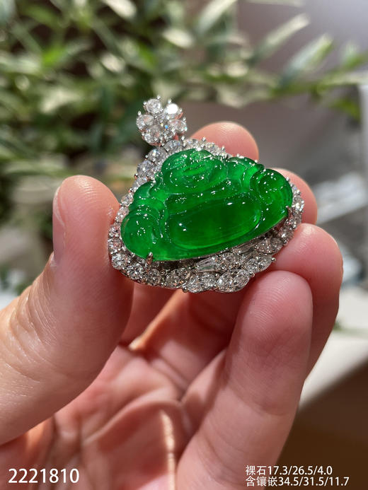 2221810，老坑高冰艳绿佛公吊坠。具体价格微信咨询 商品图0