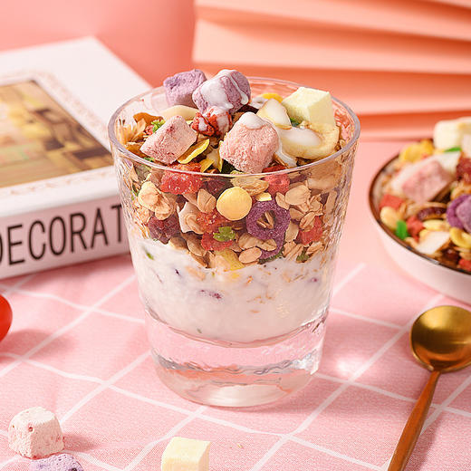 【可干吃可冲泡！酸奶水果营养燕麦片】轻松搞定营养早餐，可干吃非膨化非油炸，果粒燕麦片水果坚果麦片安享宁静，自然好眠即食干吃熟麦片冲饮早餐代餐粉烘培健康 商品图3