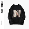 PINLI品立2022秋冬新款男士贴布字母圆领套头休闲卫衣BG223309032 商品缩略图1