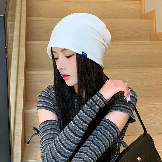 【简易潮流 百搭时尚】潮流新款堆堆帽子女秋冬时尚个性套头帽男休闲出行轻薄舒适月子帽 商品图3