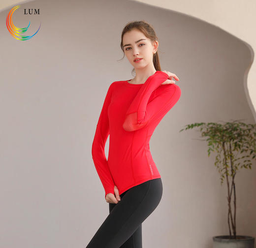 LUM39771露檬新款瑜伽长袖双面磨毛面料 商品图7