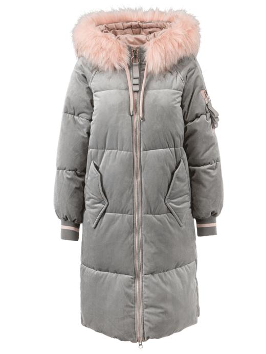 【2件减20】【3件减30】欧芮儿冬装2018新款加厚保暖棉服拉链中长款大毛领外套女衣潮 商品图3